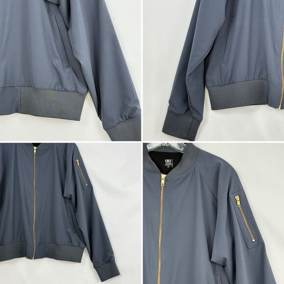 Albion Fit Women's Gray Gold Zipper Bomber Jacket Size XLarge - Picture 12 of 16